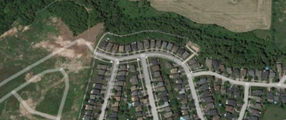 Aerial image of Hansen Boulevard and College Avenue
